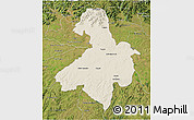 Shaded Relief 3D Map of Cachoeira do Sul, satellite outside