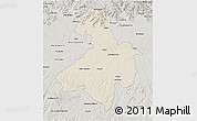 Shaded Relief 3D Map of Cachoeira do Sul, semi-desaturated