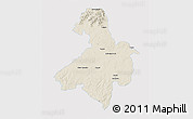 Shaded Relief 3D Map of Cachoeira do Sul, single color outside
