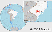 Gray Location Map of Cachoeira do Sul, highlighted country