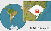 Satellite Location Map of Cachoeira do Sul, highlighted parent region