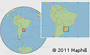 Savanna Style Location Map of Cachoeira do Sul, within the entire country