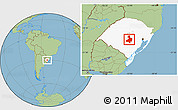 Savanna Style Location Map of Cachoeira do Sul, highlighted parent region