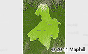 Physical Map of Cachoeira do Sul, darken