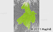Physical Map of Cachoeira do Sul, desaturated
