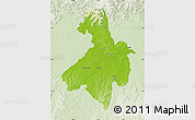 Physical Map of Cachoeira do Sul, lighten