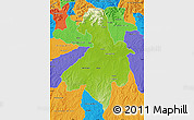 Physical Map of Cachoeira do Sul, political outside