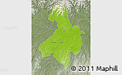 Physical Map of Cachoeira do Sul, semi-desaturated