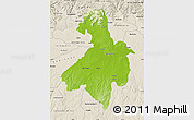 Physical Map of Cachoeira do Sul, shaded relief outside