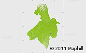 Physical Map of Cachoeira do Sul, single color outside