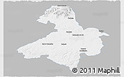 Gray Panoramic Map of Cachoeira do Sul, single color outside