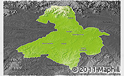 Physical Panoramic Map of Cachoeira do Sul, darken, desaturated