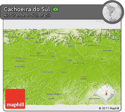 Physical Panoramic Map of Cachoeira Do Sul
