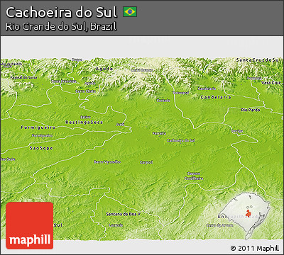 Physical Panoramic Map of Cachoeira Do Sul