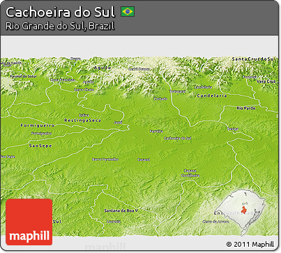 Physical Panoramic Map of Cachoeira Do Sul