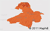 Political Panoramic Map of Cachoeira do Sul, cropped outside