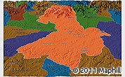Political Panoramic Map of Cachoeira do Sul, darken