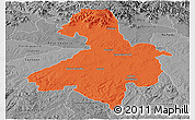 Political Panoramic Map of Cachoeira do Sul, desaturated