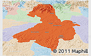 Political Panoramic Map of Cachoeira do Sul, lighten