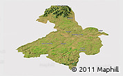 Satellite Panoramic Map of Cachoeira do Sul, cropped outside