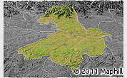 Satellite Panoramic Map of Cachoeira do Sul, desaturated