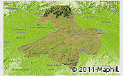 Satellite Panoramic Map of Cachoeira do Sul, physical outside