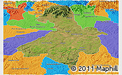 Satellite Panoramic Map of Cachoeira do Sul, political outside