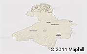 Shaded Relief Panoramic Map of Cachoeira do Sul, cropped outside