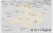 Shaded Relief Panoramic Map of Cachoeira do Sul, desaturated