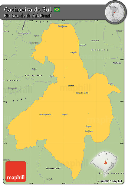 Savanna Style Simple Map of Cachoeira Do Sul