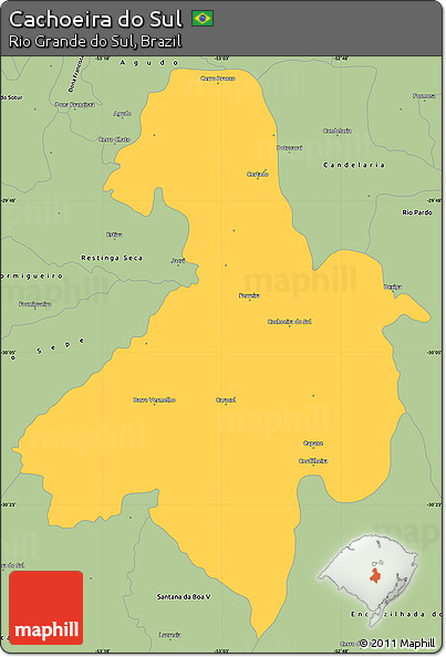 Savanna Style Simple Map of Cachoeira Do Sul