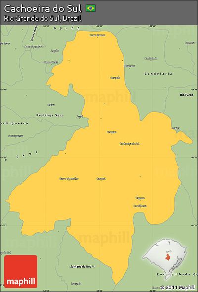 Savanna Style Simple Map of Cachoeira Do Sul