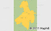 Savanna Style Simple Map of Cachoeira do Sul, single color outside