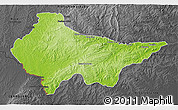 Physical 3D Map of Erval, darken, desaturated