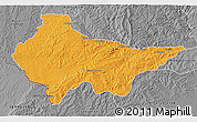 Political 3D Map of Erval, desaturated
