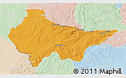 Political 3D Map of Erval, lighten