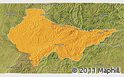 Political 3D Map of Erval, satellite outside