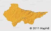 Political 3D Map of Erval, single color outside