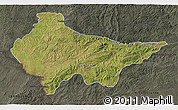 Satellite 3D Map of Erval, darken, semi-desaturated