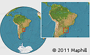 Satellite Location Map of Erval, within the entire country