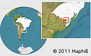 Satellite Location Map of Erval, highlighted country