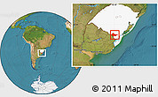 Satellite Location Map of Erval, highlighted parent region