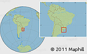 Savanna Style Location Map of Erval, within the entire country