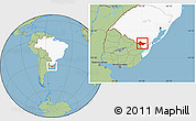 Savanna Style Location Map of Erval, highlighted country