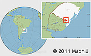 Savanna Style Location Map of Erval, highlighted parent region