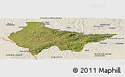 Satellite Panoramic Map of Erval, shaded relief outside