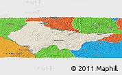 Shaded Relief Panoramic Map of Erval, political outside
