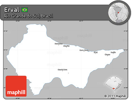 Gray Simple Map of Erval, single color outside