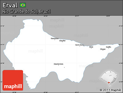 Gray Simple Map of Erval, single color outside