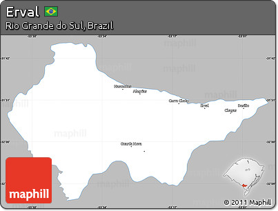 Gray Simple Map of Erval, single color outside
